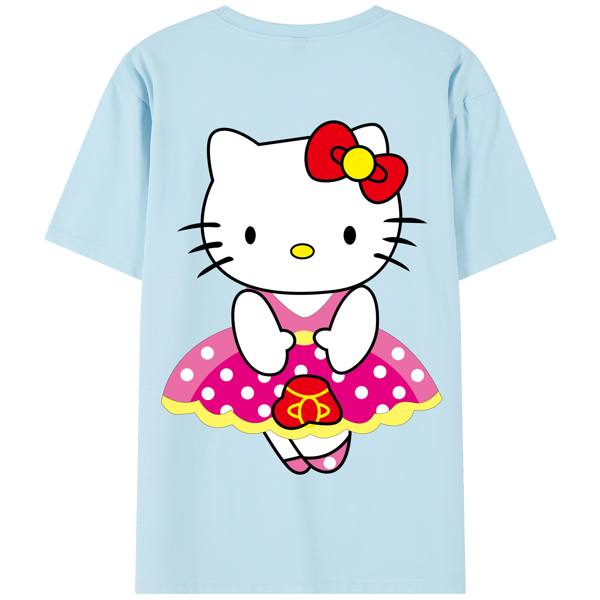 （画像用） Hello Kitty ハローキティ 綿100％半袖Tシャツ（背面プリント）